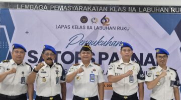 Perkuat Pengawasan Internal, Lapas Labuhan Ruku Ikuti Pengukuhan Satops Patnal